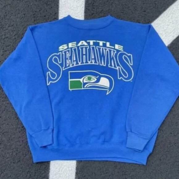 Tops - Vintage 90s Seattle Seahawks Football Crewneck Sweatshirt Seahawks NFL Shirt tee